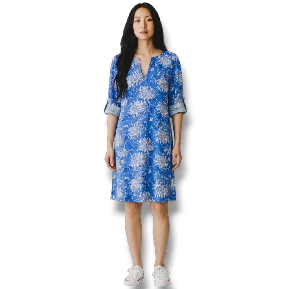 Lilly Pulitzer Cath Dress Women's Size Small S Boca Blue Croc and Lock It Floral
